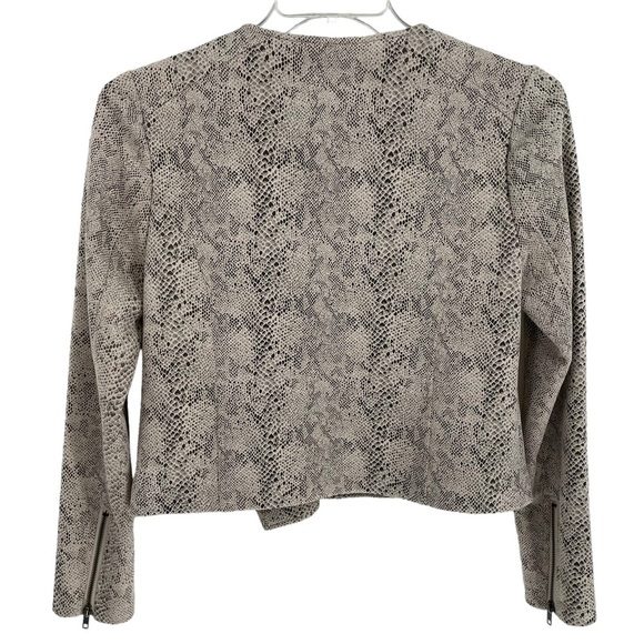 Cupcakes and Cashmere Isabell Snake Print Faux Suede Moto Jacket - Sz S - Picture 3 of 13